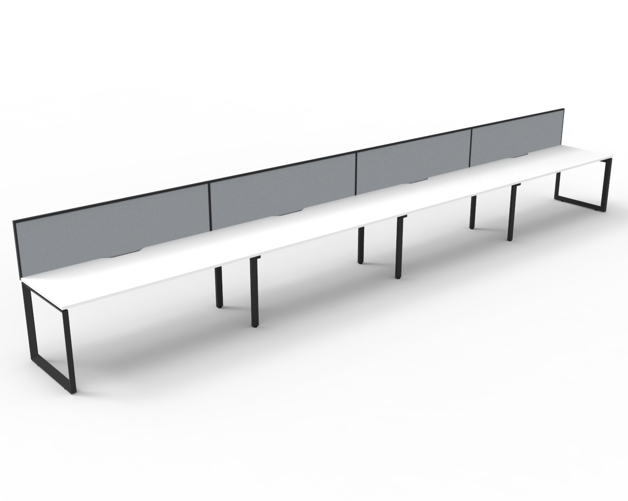 Loop 4 Person Single Sided Workstation - With Screen